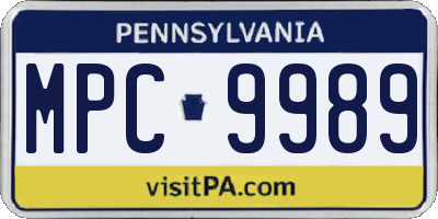 PA license plate MPC9989