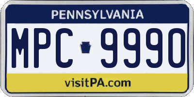 PA license plate MPC9990