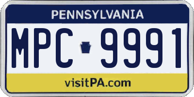 PA license plate MPC9991
