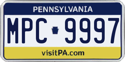 PA license plate MPC9997