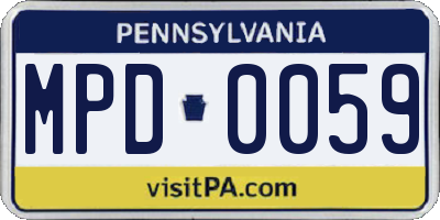 PA license plate MPD0059