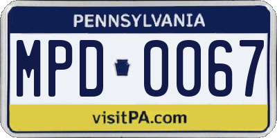 PA license plate MPD0067