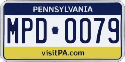 PA license plate MPD0079
