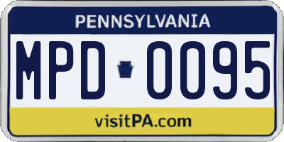 PA license plate MPD0095