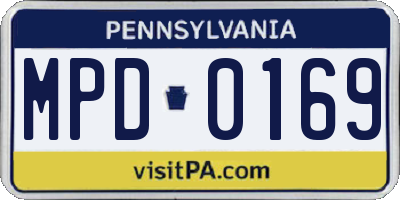 PA license plate MPD0169