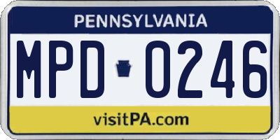 PA license plate MPD0246
