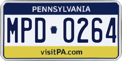 PA license plate MPD0264