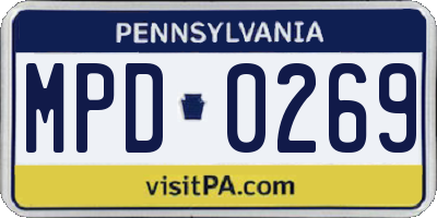 PA license plate MPD0269