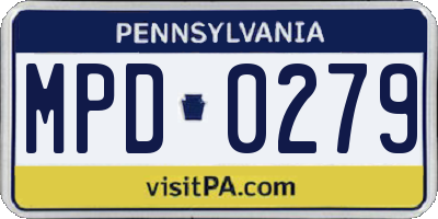 PA license plate MPD0279