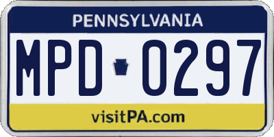 PA license plate MPD0297