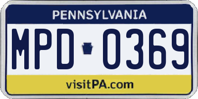 PA license plate MPD0369