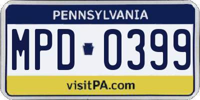 PA license plate MPD0399