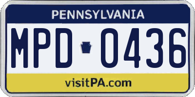 PA license plate MPD0436