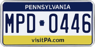 PA license plate MPD0446