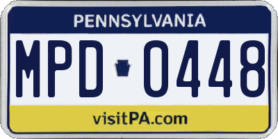 PA license plate MPD0448