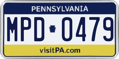 PA license plate MPD0479