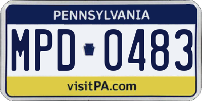 PA license plate MPD0483