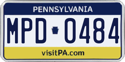 PA license plate MPD0484