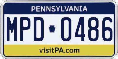 PA license plate MPD0486