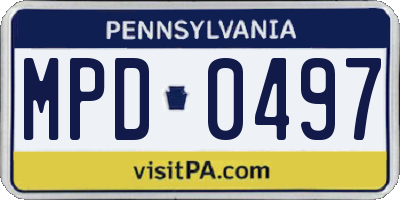 PA license plate MPD0497