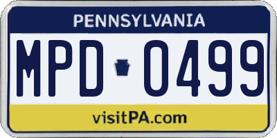 PA license plate MPD0499