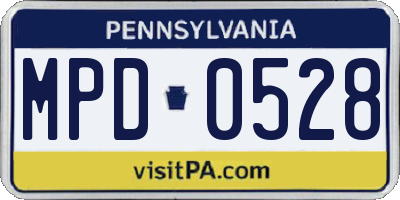 PA license plate MPD0528