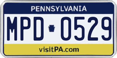 PA license plate MPD0529