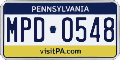 PA license plate MPD0548
