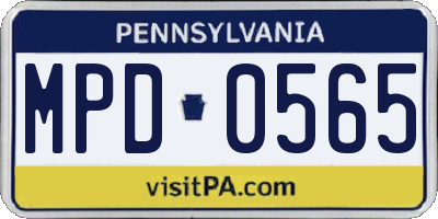 PA license plate MPD0565