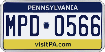 PA license plate MPD0566