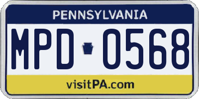 PA license plate MPD0568
