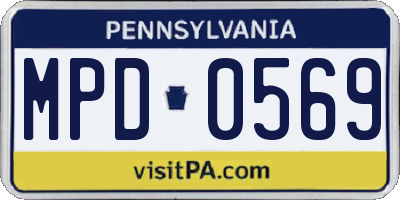 PA license plate MPD0569