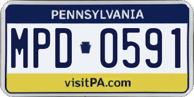 PA license plate MPD0591