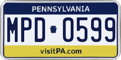 PA license plate MPD0599