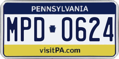 PA license plate MPD0624