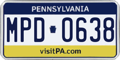 PA license plate MPD0638