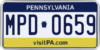 PA license plate MPD0659