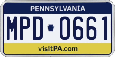 PA license plate MPD0661