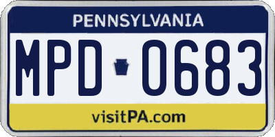 PA license plate MPD0683
