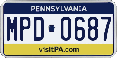 PA license plate MPD0687