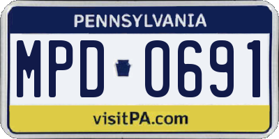 PA license plate MPD0691