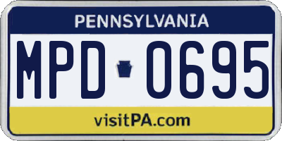 PA license plate MPD0695