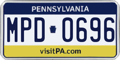 PA license plate MPD0696