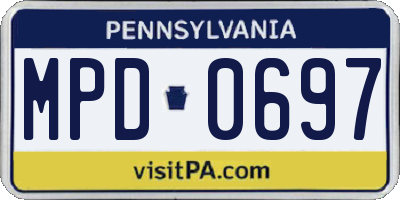 PA license plate MPD0697