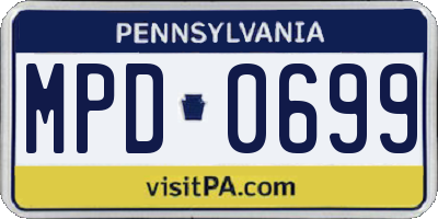 PA license plate MPD0699