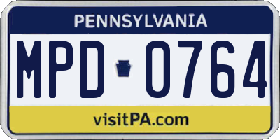 PA license plate MPD0764