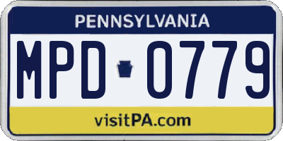 PA license plate MPD0779