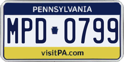 PA license plate MPD0799