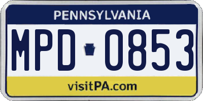 PA license plate MPD0853
