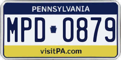 PA license plate MPD0879